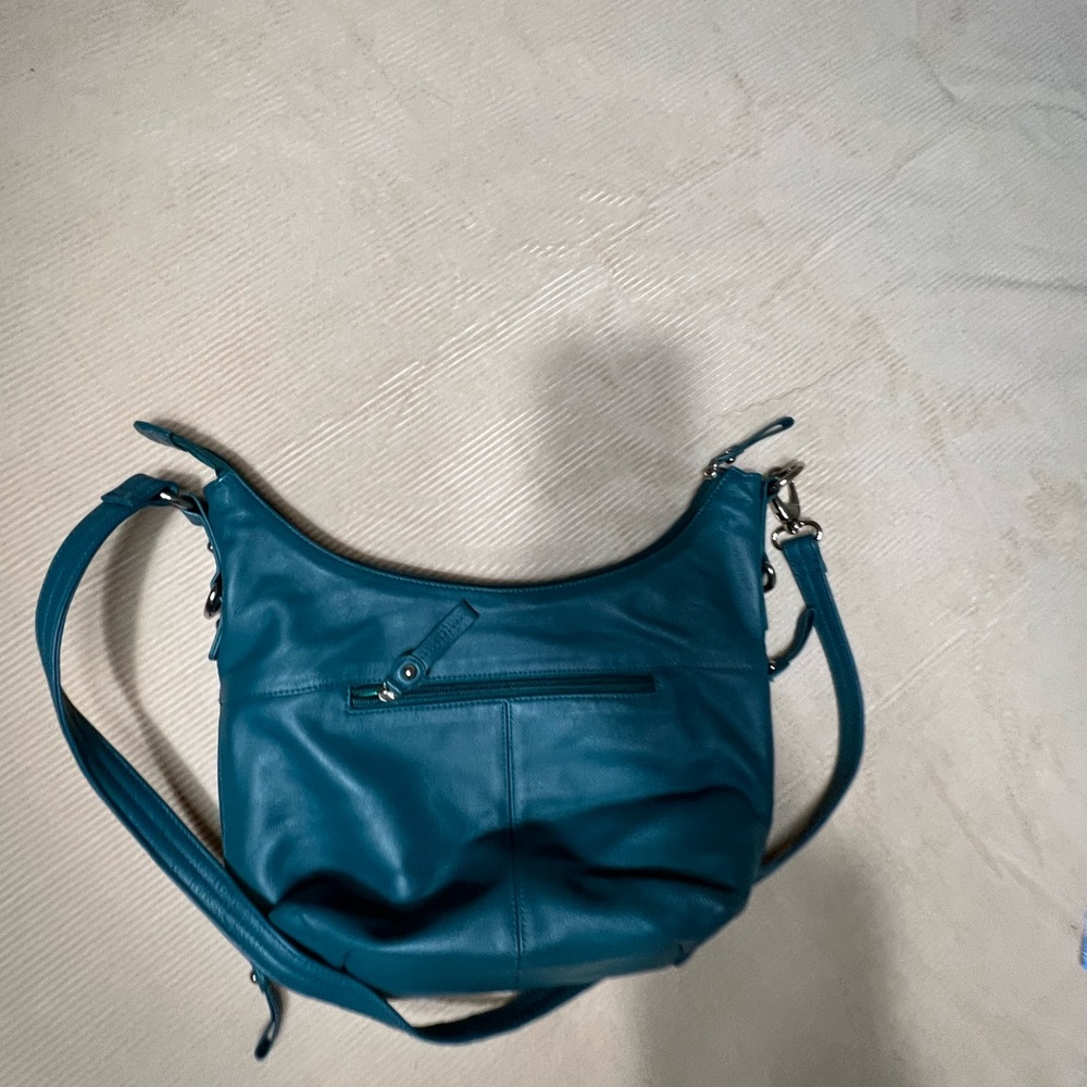 Stone Mountain Teal Genuine Leather Hobo Bag - Picture 7 of 8